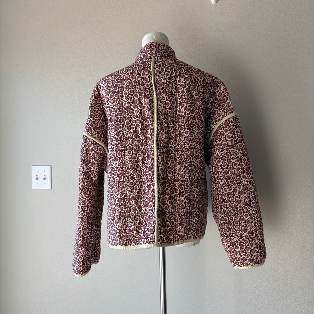 free people maroon floral quilt chloe jacket - Picture 4 of 9